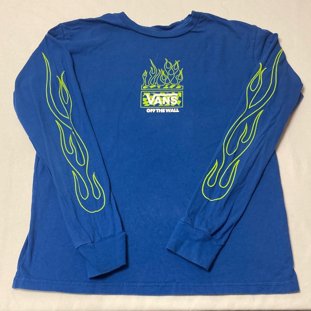 Vans Kids Blue Flame Long Sleeve Tee